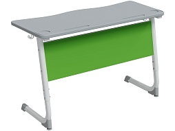 Стол 2-местный школьный 5-7 г/р "Альтер" АГРОТЕХ PL регулируемый (серый/зеленый, м/к белый)