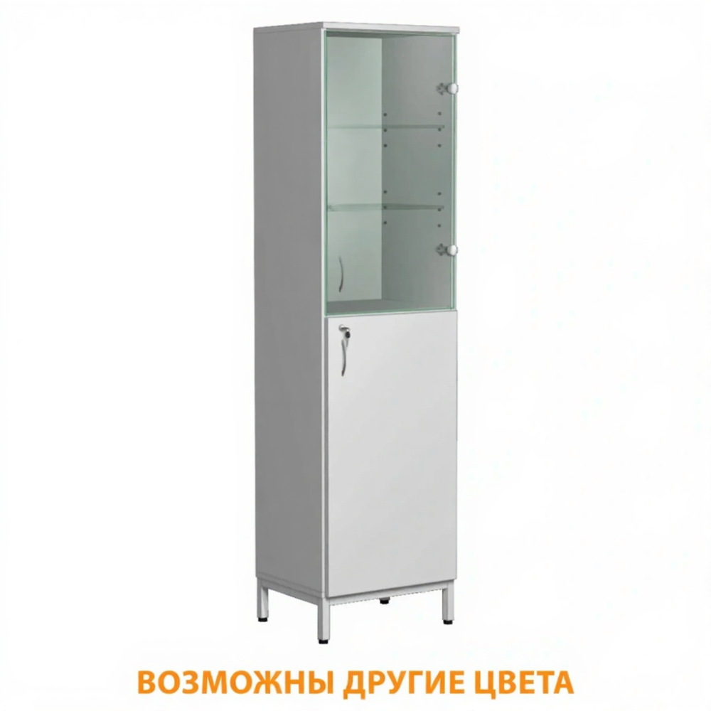 Шкаф для лабораторной посуды ШпЛП-1 (корпус ЛДСП серый, каркас серый)