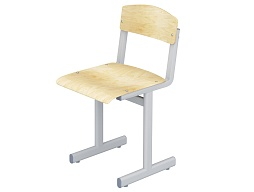 Стул школьный ученический 4 г/р нерегулируемый СТУо1.4 (фанера, м/к серый, плоскоовальная труба)