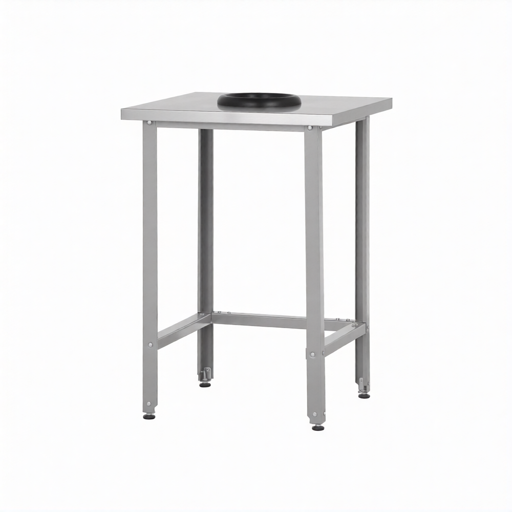 Стол СПРн 860х600х600 «Norma Inox» сбор отходов (полка-обвязка разборная; ножка проф., тр. 40)