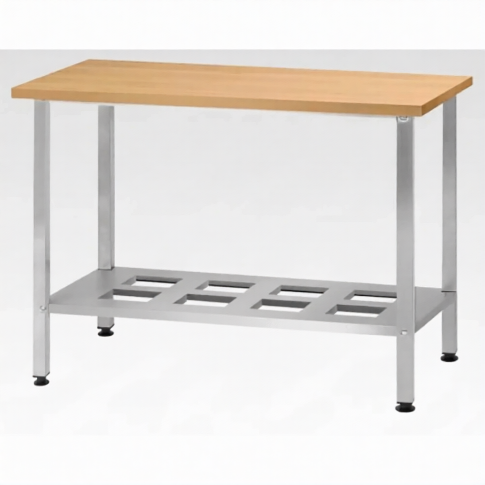 Стол кондитерский СПРн 860х1200х600 «Norma Ral» бук/40 (полка-решетка; ножка проф., тр. 40)