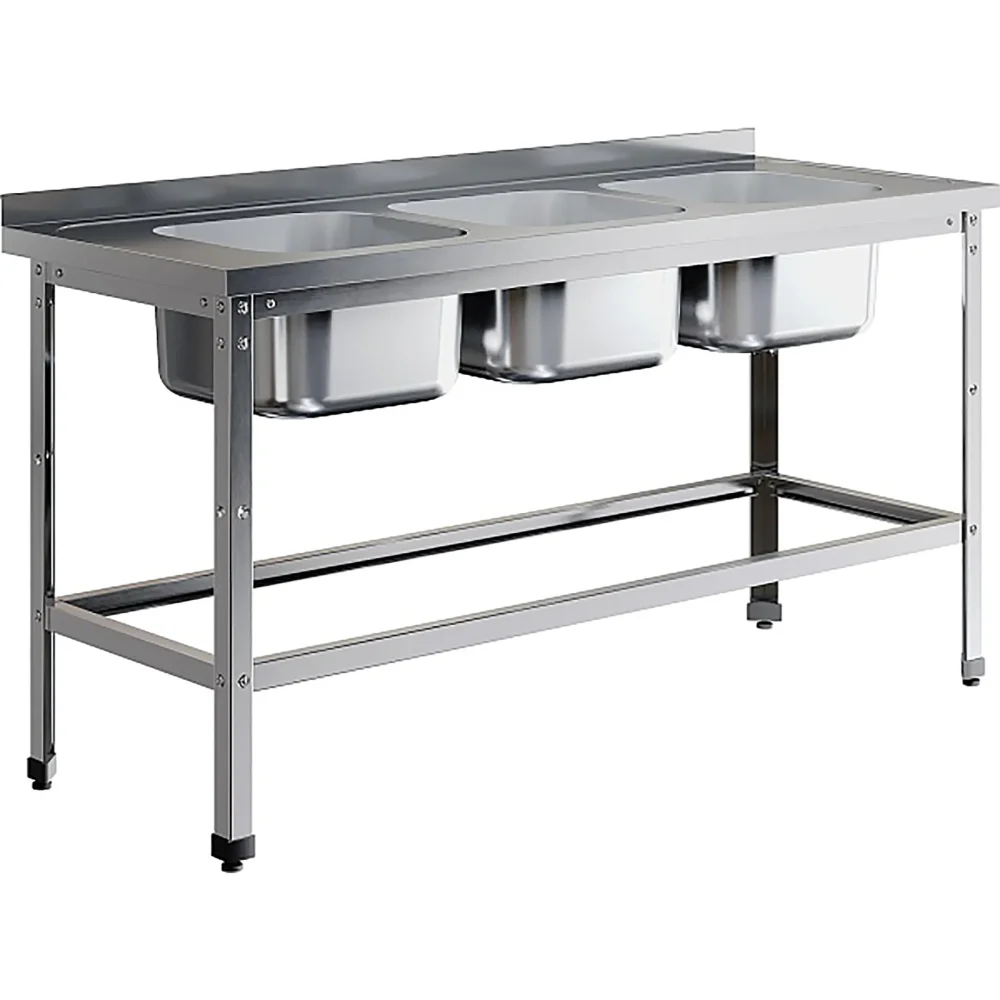 Ванна моечная трехсекционная цельнотянутая с бортом ВМЦ-3/16/6-БО-ЭН