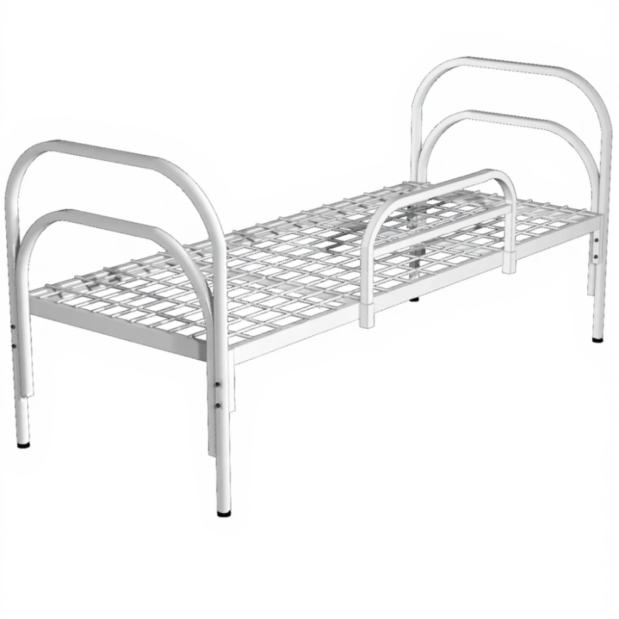 Кровать подростковая с ограждением КМП-1П-01 (каркас белый)