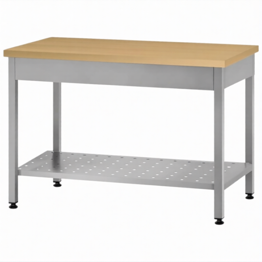 Стол кондитерский СПРп 860х1200х700 «Profi Inox», бук/40 (полка перфорация)