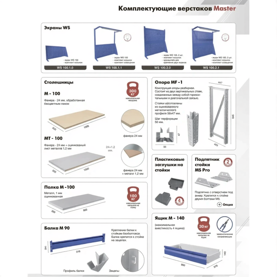 Верстак MASTER M100.MF1.MF1.113