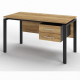 Стол рабочий 2 ящика СрТ-22 (тип 1) (1600х600х750) (столешница ЛДСП дуб вотан, каркас черный)