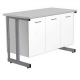Стол-тумба СЛ-212 «Премиум» (корпус металл белый, столешница постформинг серый, каркас серый)