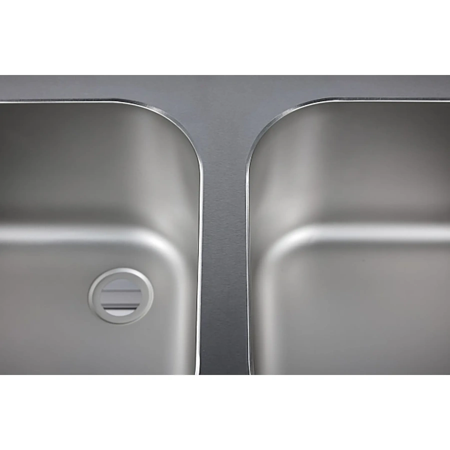 Ванна моечная двухсекционная цельнотянутая с бортом ВМЦ-2/12/7-Б