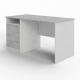 Стол рабочий СрТ-11 (1400х600х750) с тумбой (корпус ЛДСП белый, столешница ЛДСП дуб канадский)