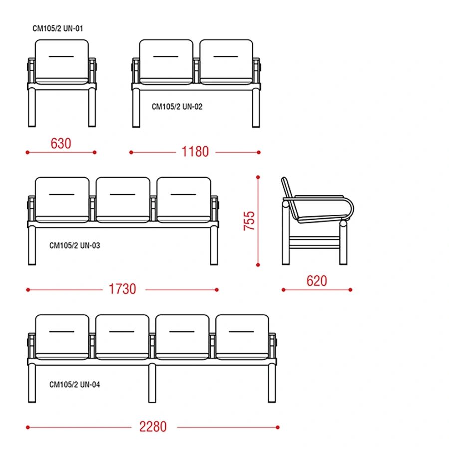 Многоместная секция Троя 4П (модель СМ 105/2UN)