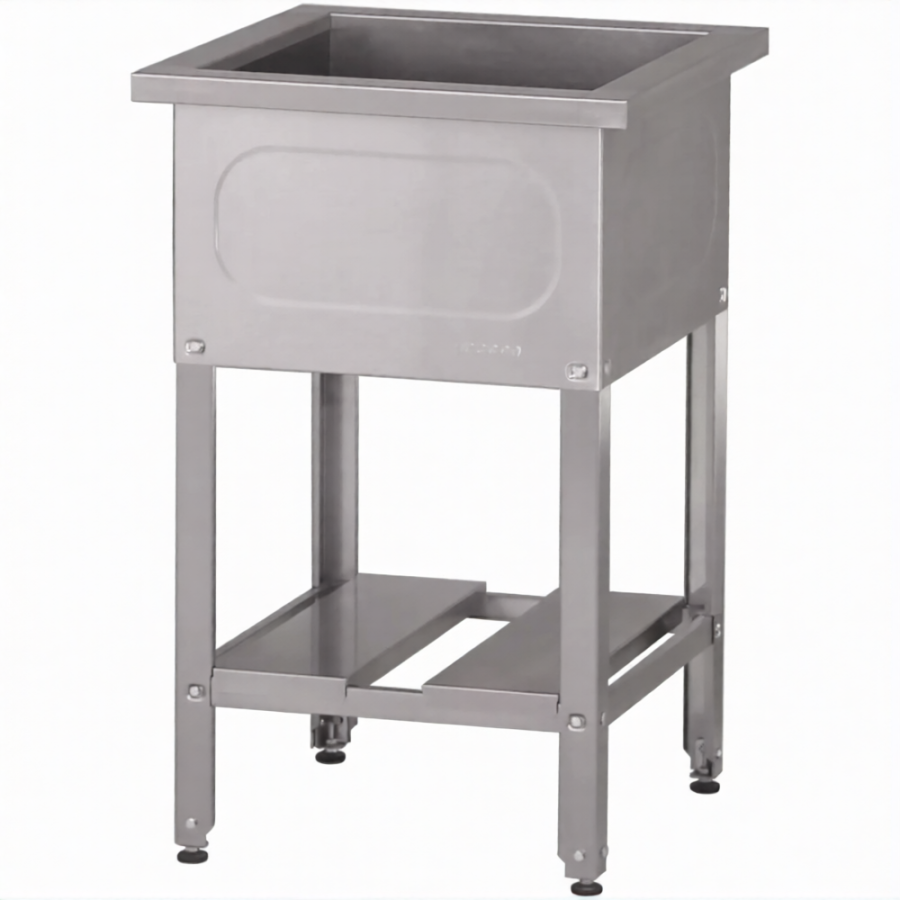 Ванна моечная ВМСн 530/2  2 м/о 430х430х300 (полка с 2-мя отв., борт; ножка угл.)