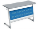 Стол 2-местный школьный 5-7 г/р "Логика" PL с перфорированным экраном (серый/синий, м/к белый)