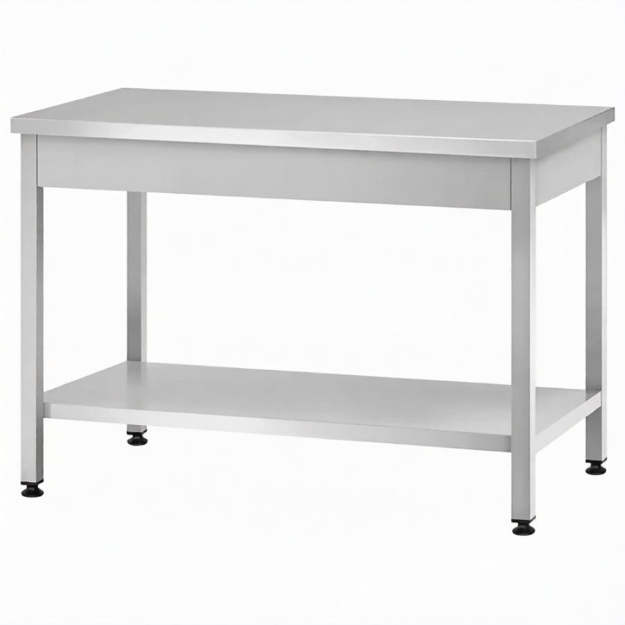 Стол производственный СПРп - 860х1500х600 «Profi Inox» (полка сплошная)