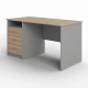Стол рабочий СрТ-13 (1400х600х750) с тумбой (корпус ЛДСП серый, столешница ЛДСП дуб вотан)
