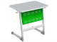 Стол 1-местный школьный 3-5 г/р "Логика" с перфорированным экраном (серый/зеленый, м/к белый)